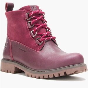 Burgundy Lace-Up Boots